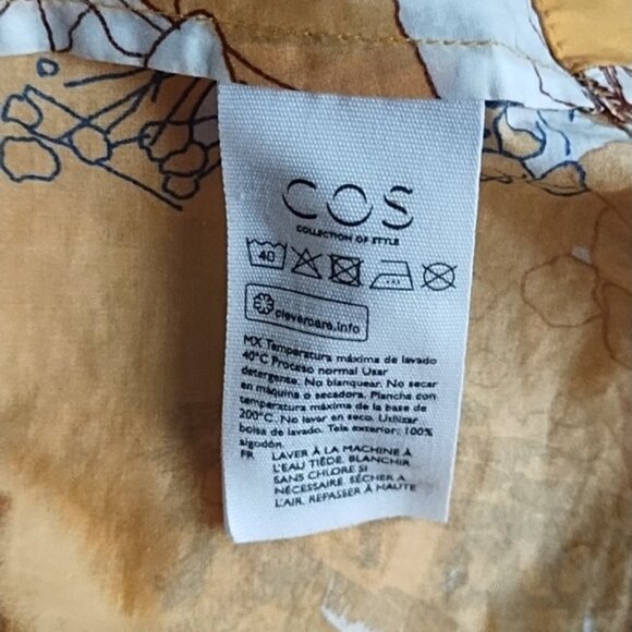 COS Multicolor Yellow Print Cotton Poplin Dress S - Picture 10 of 11